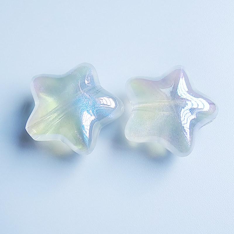 Iridescent Aurora Blue Star Beads for DIY Jewelry