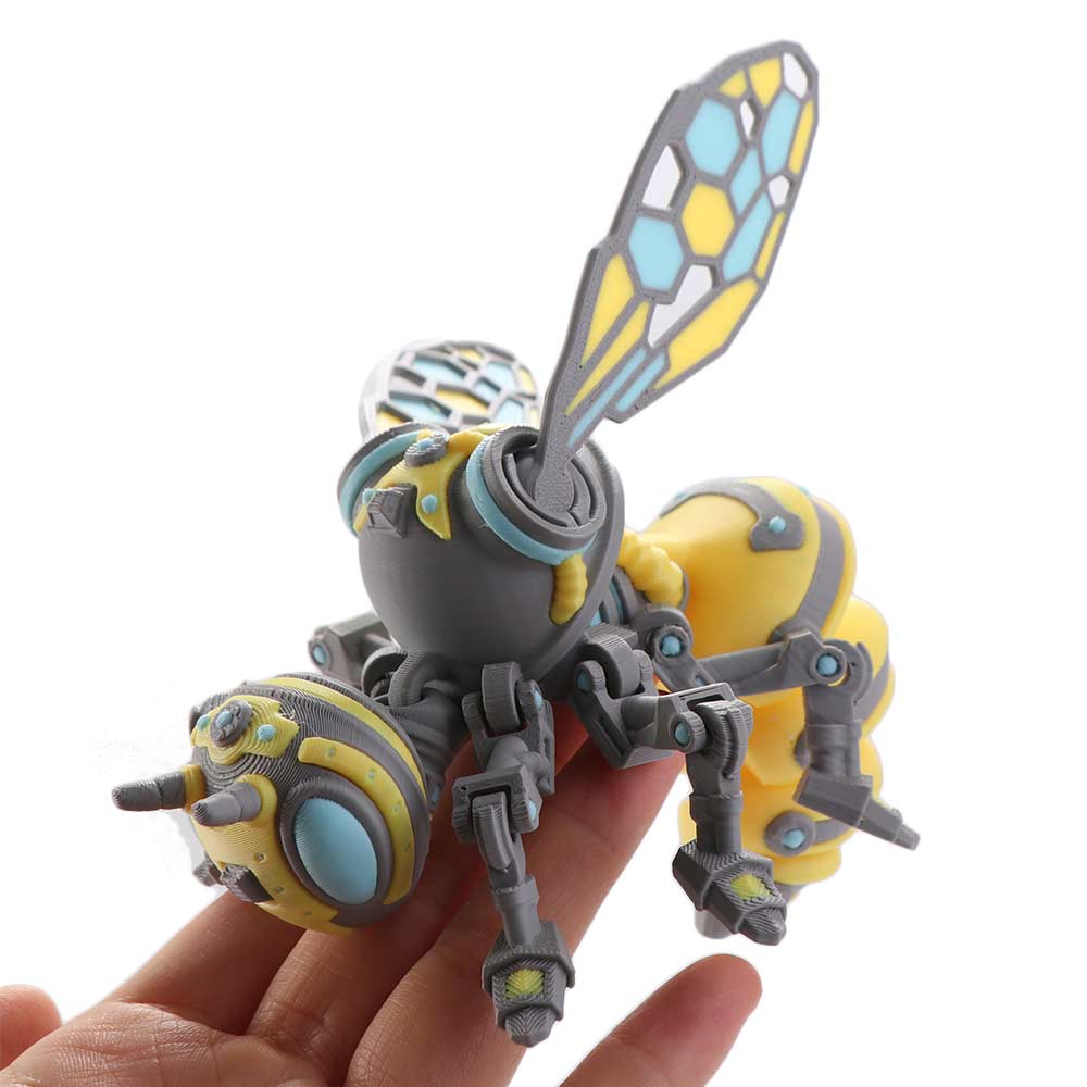 3D Printed Cyberpunk Articulated Bee Toy Movable Joint Articulated Bee Toy Holiday Gift