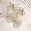 Girls Sandals Fashion Korean Version of the Soft-soled Open-toed Rhinestone Student Beach Shoes