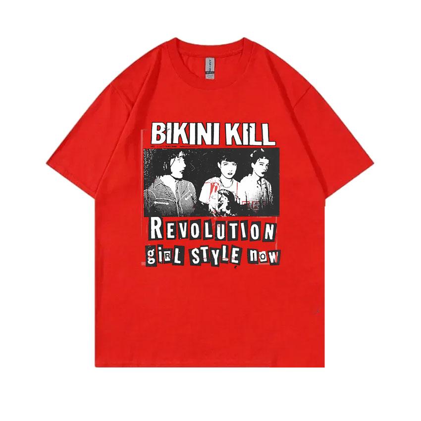 Rock Punk Band Bikini Kill Revolution Girl T-Shirt Feminist Riot Grrrl Kathleen Hanna T-Shirt Männer Frauen Vintage Übergroßes T-Shirt