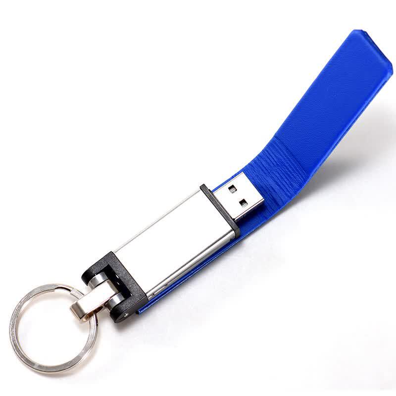 OLOEY Leather Metal Key Ring USB Flash Drive 128GB