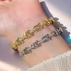 2026 Cross-border European and American Zircon U-shaped Lock Buckle Bracelet Personalized Niche Horseshoe Bracelet Temperament High-end Jewelry Women