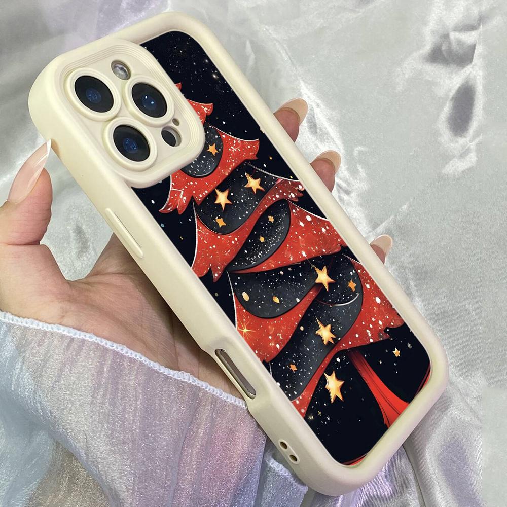 JT451 Red christmas Tree for iPhone 17 16 15 14 13 Pro Max Samsung S26 S25 Ultra A17 A07 A56 A16 Xiaomi 15T Redmi 15c 14C 13C Note 11 12 Soft Case