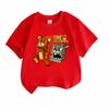 100% Cotton Kids Crew Neck Short Sleeve T-Shirt, Super Bear Adventure Game Print Casual Comfortable Tees for Boys Girls, Soft Breathable Top for Daily