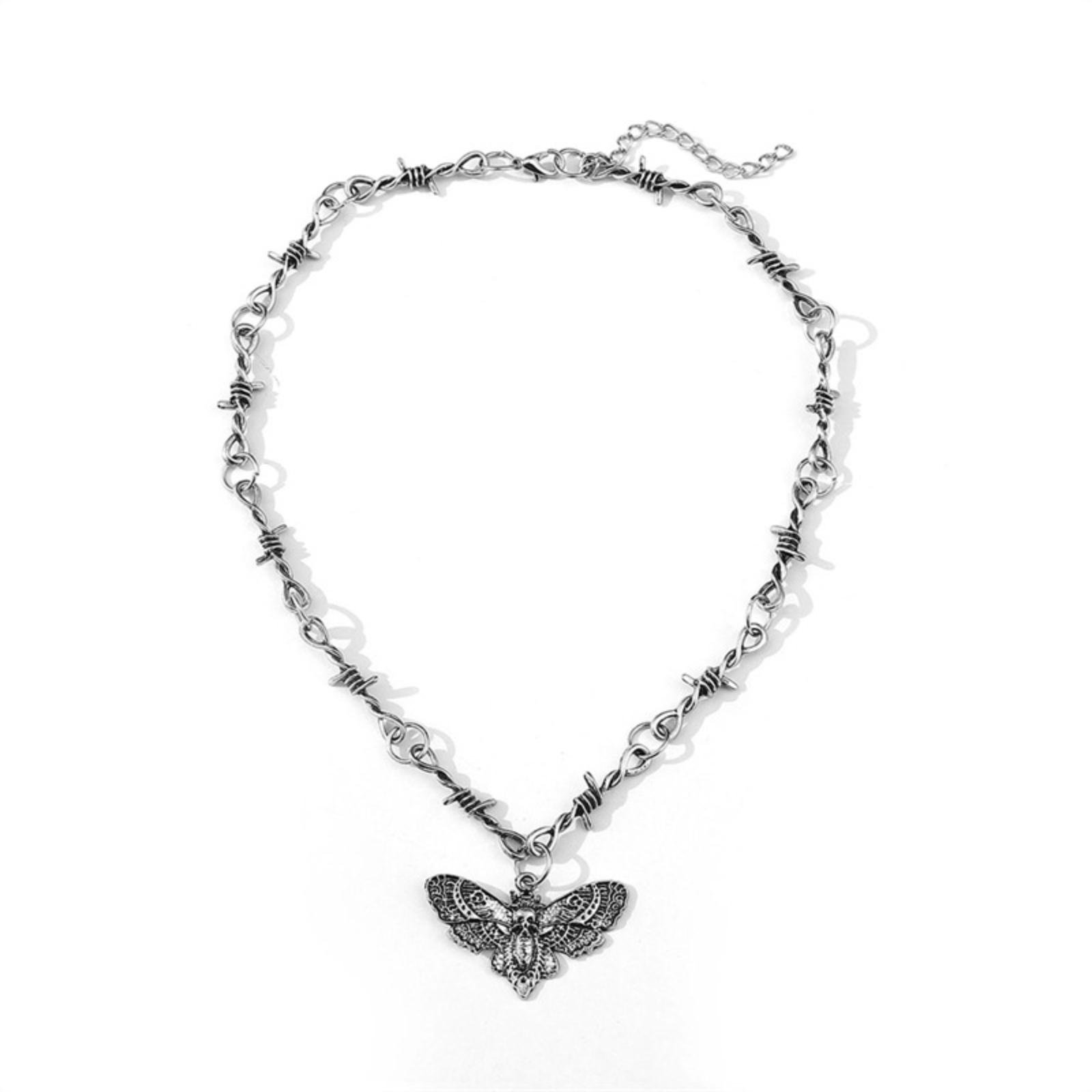 

Колючий Гіп-Хоп Готичний Мотиль Підвіска Намисто Західний Панк Колючий Дріт Ланцюжок Аксесуар One Size чорний