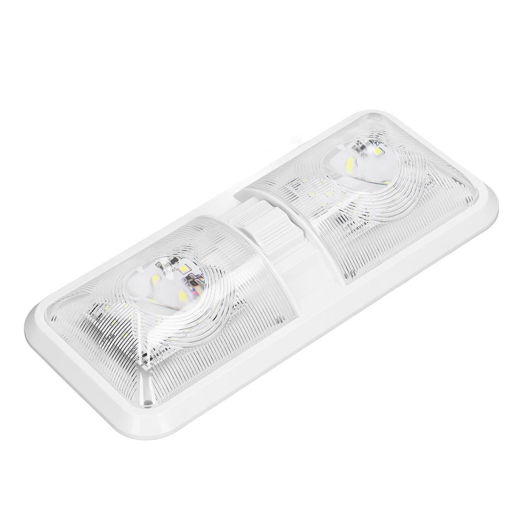 RV Interior Light 2 Dome LED Ceiling Light 600lm with 3 Way Switch DC 12V for Boat Yacht Warm White Light 6500K