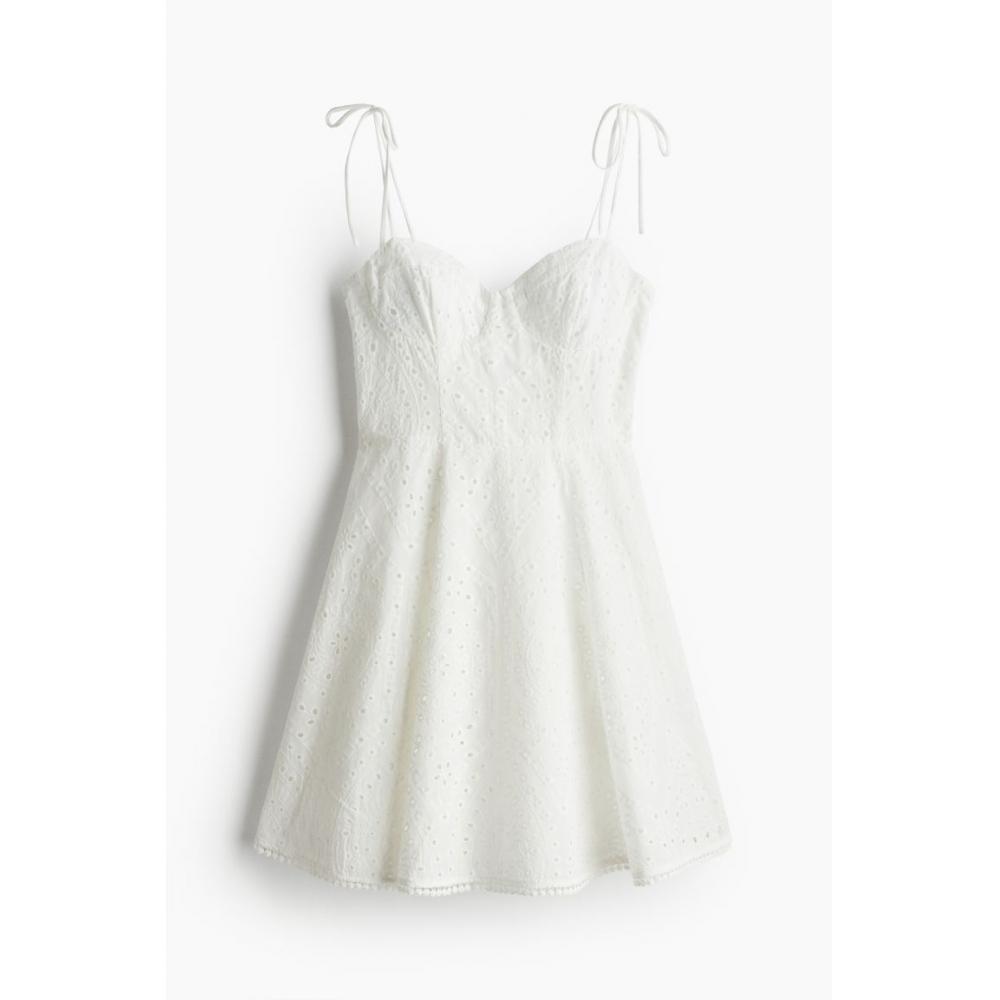 

Платье HM Broderie Anglaise с завязками, белое