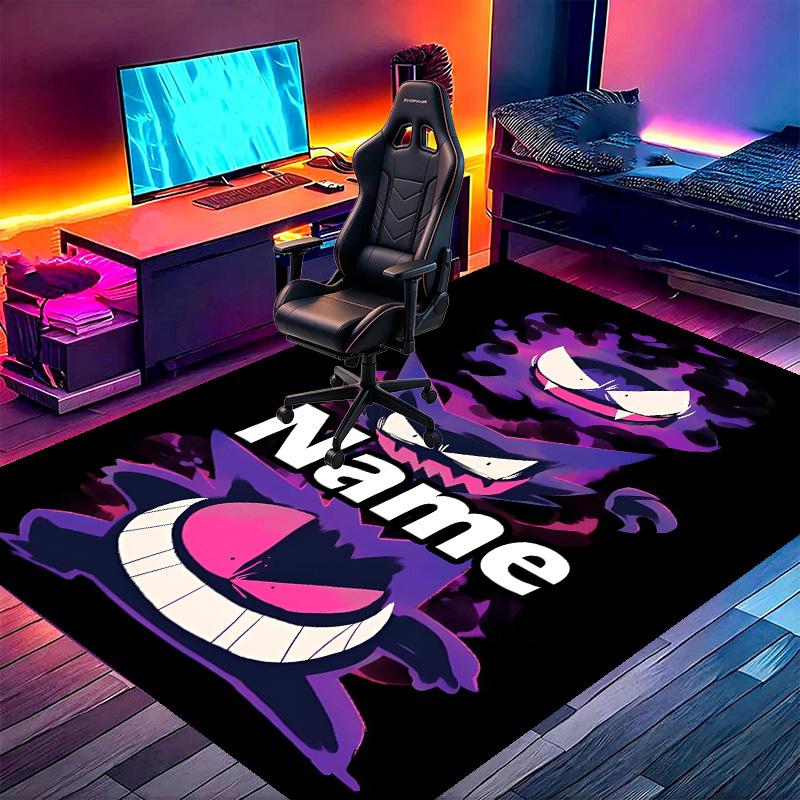 Custom Name Personalized Gengar Print Carpet, Versatile Home Decor Rug, for Playroom, Apartment, Balcony, Entryway, Hallway Gift