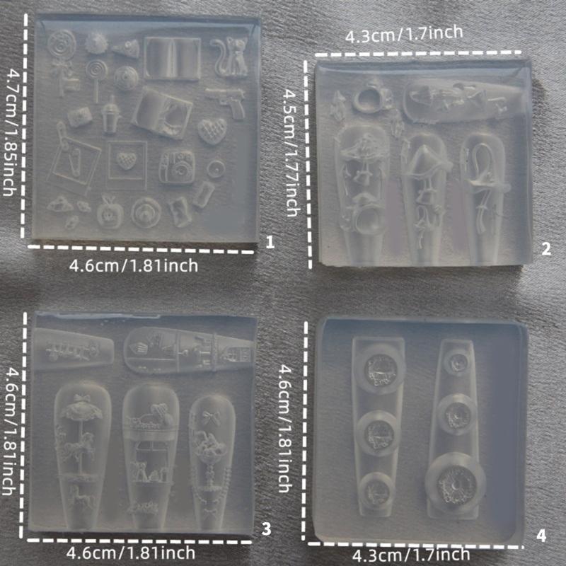 Reusable Nail Casting Mold Nail Charm Silicone Mold Halloween Themed Stereoscopic Carving Nail Art Jewelry Tool