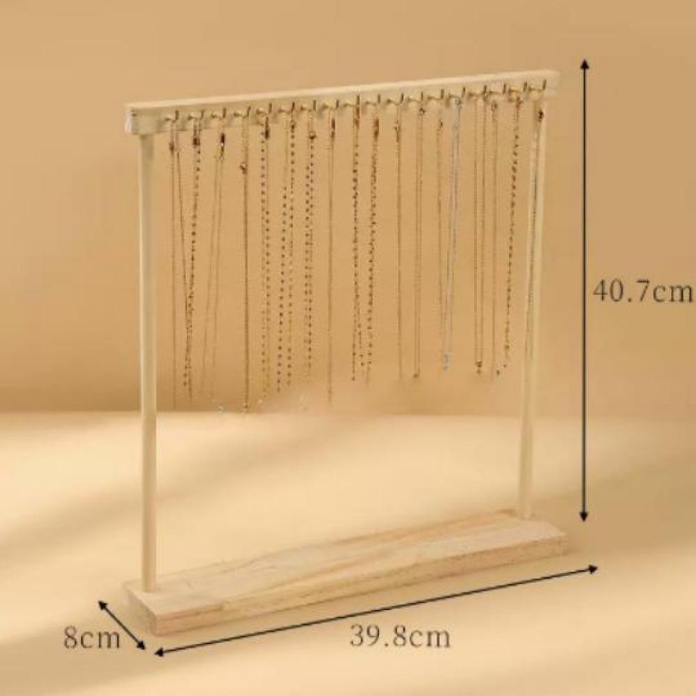 New Large Necklaces Easel Solid Wood 12/18 Hooks Jewelry Collection Rack Removable Bracelet Display Board Set Up Stalls
