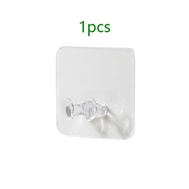 Transparent Strong Wall Plug Hook Wall Hooks Self-adhesive Door Hanger Hook Wall Mounted Heavy Duty Hook For Kitchen Bathroom