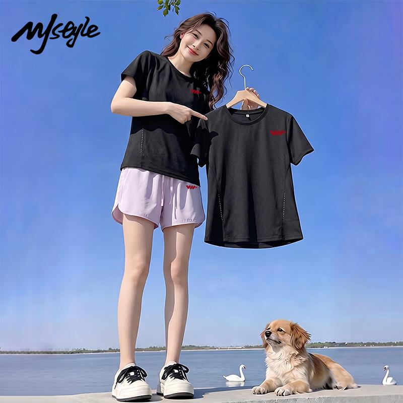 MJ STYLE Women s Cooling Sport T-Shirt & Shorts Set M