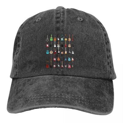 Guitar Rock Multicolor Hat Peaked Men Women's Cowboy Cap Musical Instrument Baseball Caps Personalized Visor Protect Hats