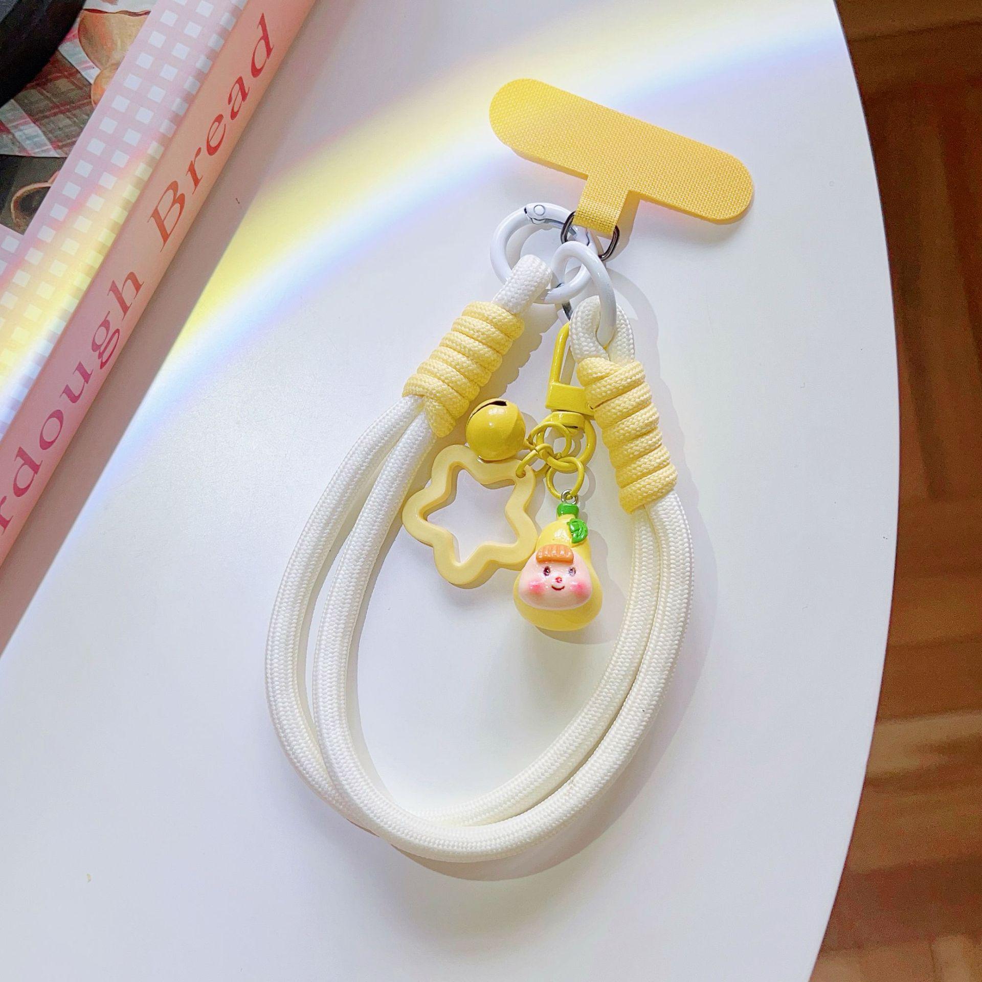 

Colorful Candy Style Lanyard Phone Case with Dopamine Wrist Strap - Creative Cartoon Design