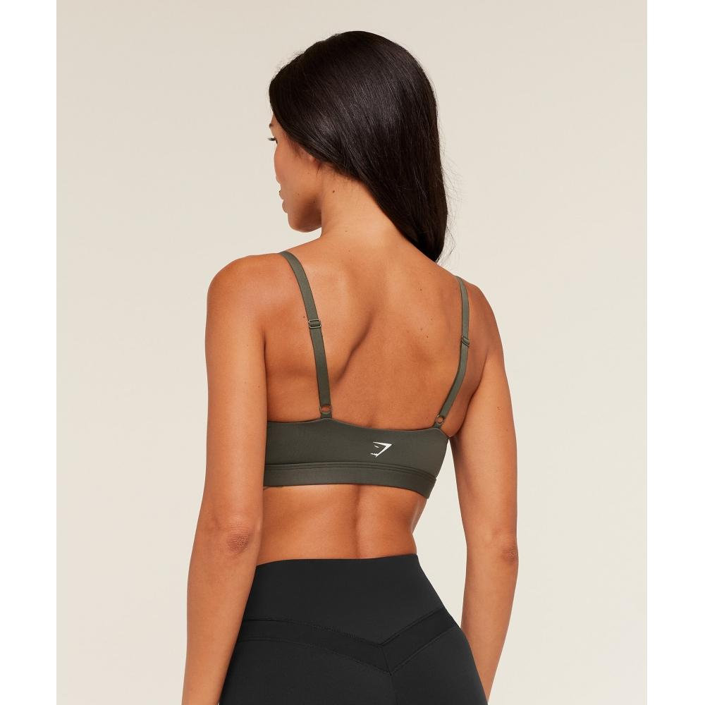 Gymshark Balcony Peekaboo Sports Bra Gs Strength Green B4b6j Ecjh