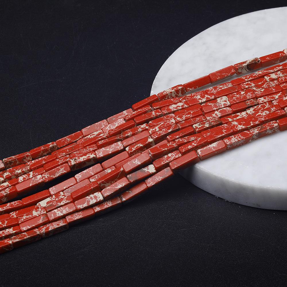 

Прямокутні трубчасті намистини з натурального напівдорогоцінного каміння для виготовлення ювелірних виробів своїми руками, аксесуари з прямокутних намистин 4x13 мм. 4*13mm