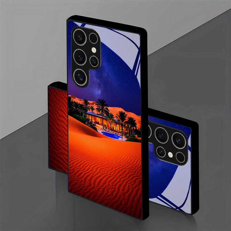 Desert Night Sky Pattern 2D Phone Case for Samsung S26 S25 S24 S23 S22 S21 S20 A56 A36 A16 - Glass Protective Cover