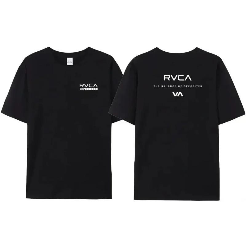 Summer Trendy Brand RVCA T-shirt Men's Women's Plus Size Loose Short-sleeved Fashion Design Tee Streetwear Fashion Top