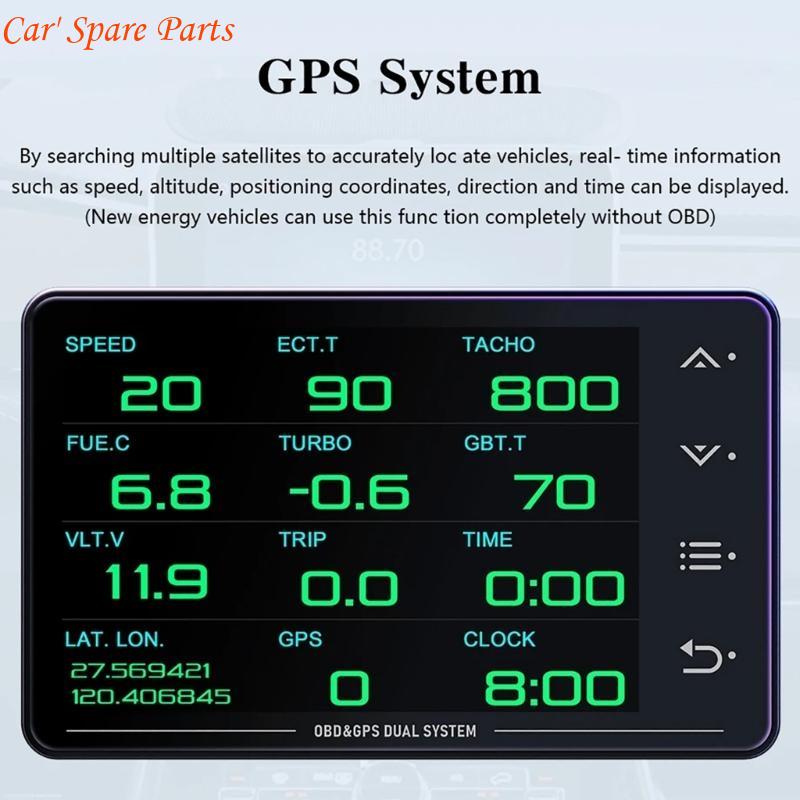 

Y4UA HUD Car Multifunction OBD Instrument Water Temperature Turbocharged Oil Pressure Oil Temperature Head-up Display CN