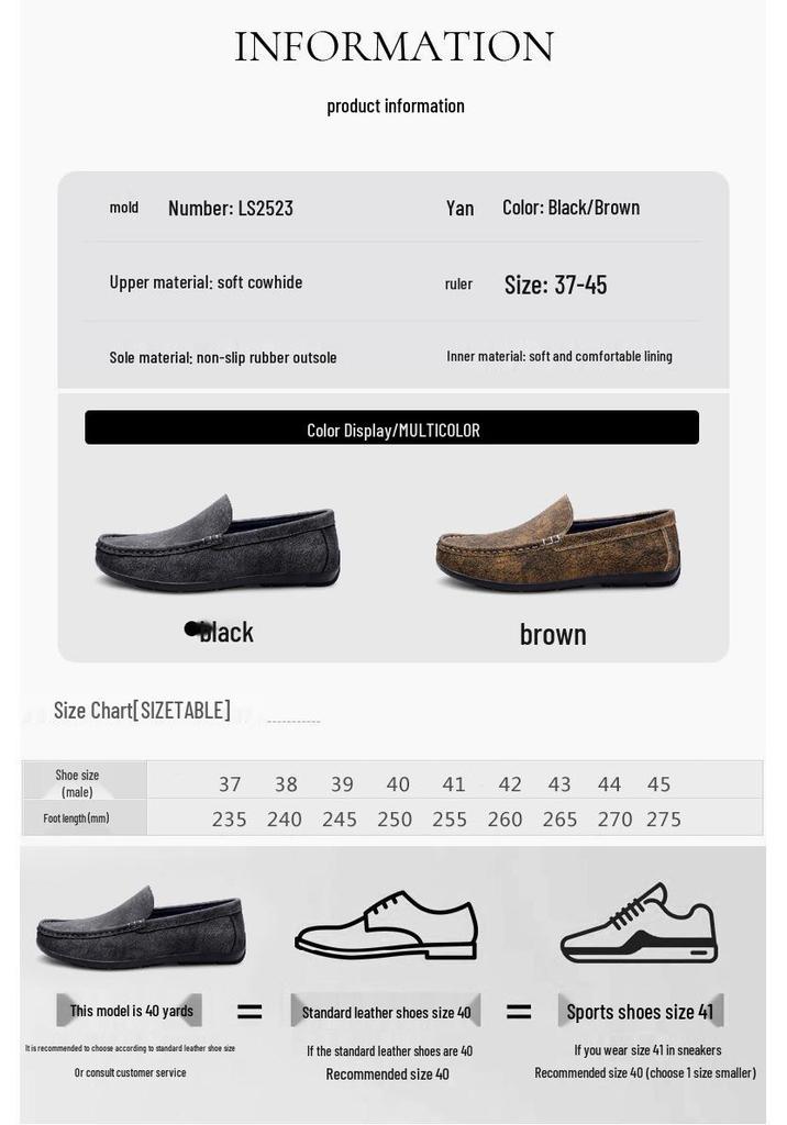 Men's British Style Breathable Leather Loafers: Soft Sole Slip-on Casual Driving Shoes