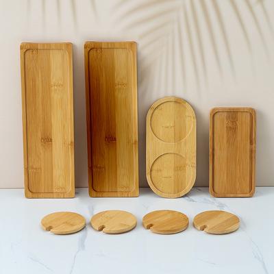 Multi Bamboo Tray Wood Saucer Flower Pot Tray Cup Pad Coaster Plate Kitchen Decorative Plate Creative Coaster Coffee Cup Mat