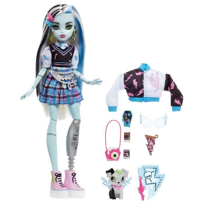 Monster High Frankie Stein Doll with Animal, Black and Blue Hair HHK53