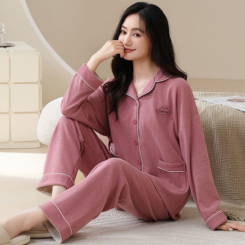 

Однотонный кардиган на пуговицах с длинным рукавом, эластичные брюки с высокой талией, домашний модный пижамный комплект 5XL