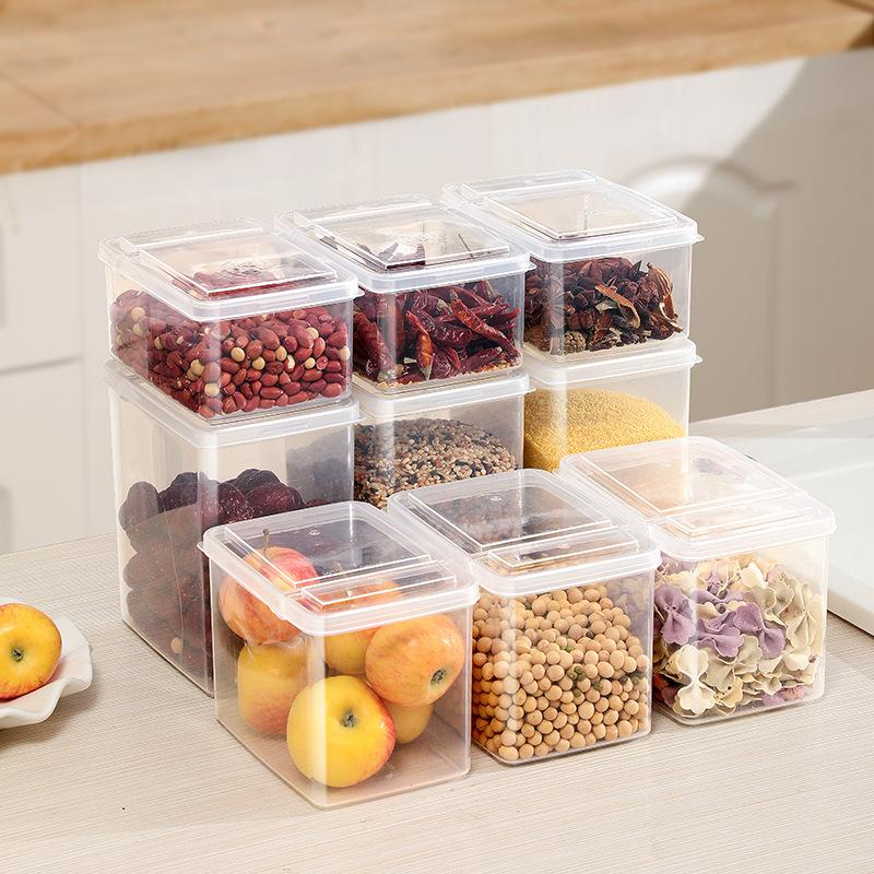 Kitchen Transparent Spice Storage Box With Flip Lid Sealed Box Pepper Organizer Case Household Dispenser Storage Container