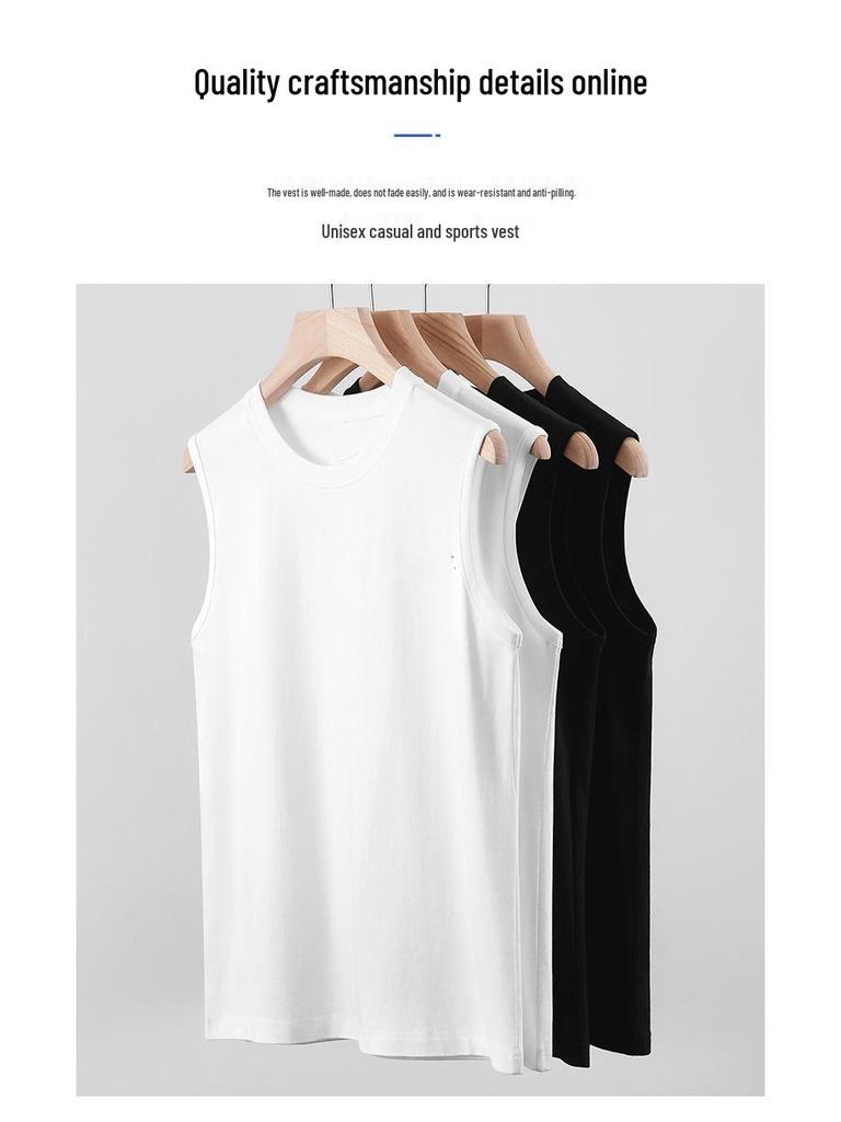 Herren Sommer Fitness Rundhals Ärmelloses T-Shirt – Einfarbig