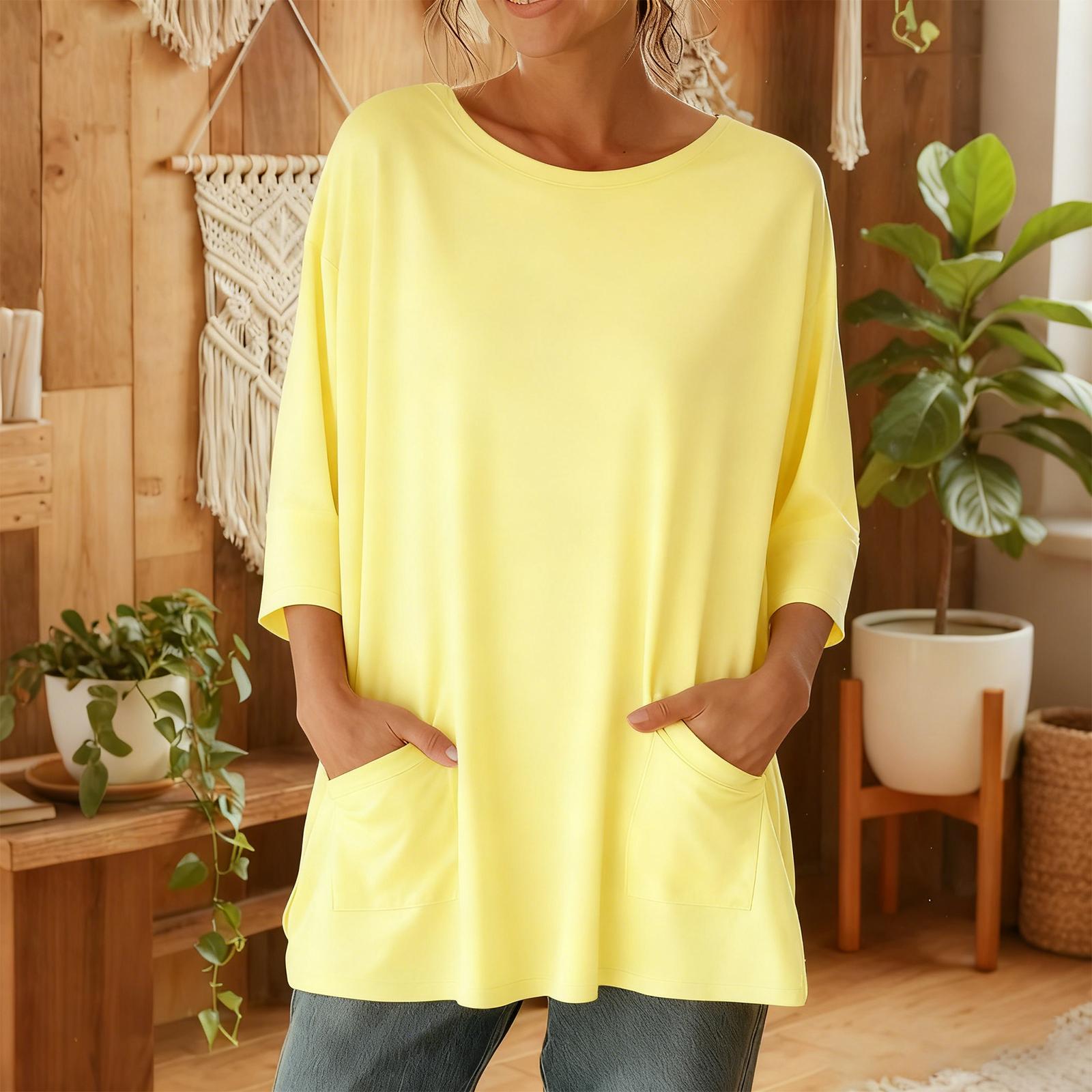 

Женский модный и элегантный топ S жёлтый