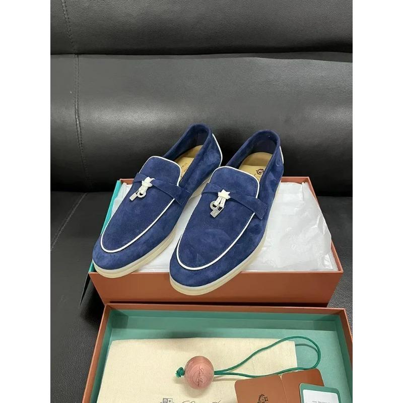 2025Dingpeng Women's Casual Slippers British Style One Step Lazy Shoes Flat Bottom Fleece Embellished Pendants Leisure Shoes