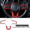 Steering Wheel Frame Trim Cover Accessories Red ABS For 18+ Jeep Wrangler JL JT
