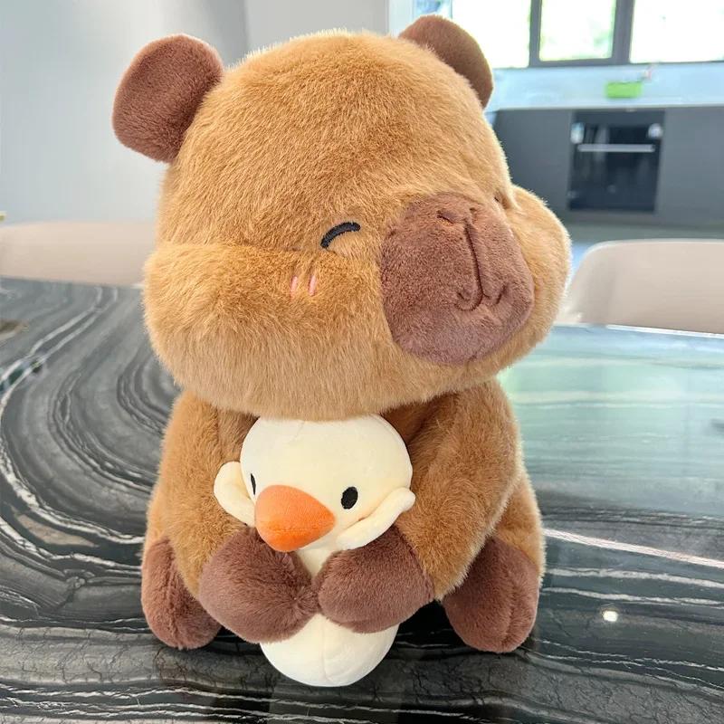 Fluffy Capybara Plush Doll Kawaii Capybara With Duck Stuffed Toy Stuffed Animals Kids Juguetes Birthday Gift Home Decor