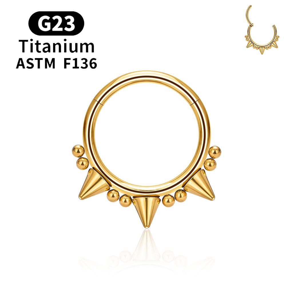 Inele Clicker Septum Spike Titan F136 G23 16G Inele Piercing Septum cu Balama Inele Nas Cercuri Cartilaj Helix Tragus Cercei Bijuterii Body