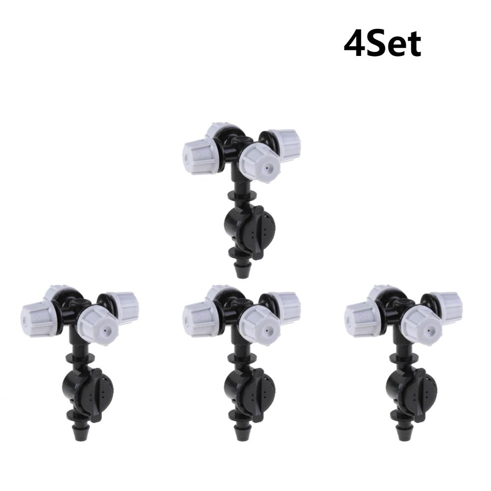 20/100pcs Agricultura Sprinklers Four Outlets Atomizing Misting Sprayer High Pressure for Outdoor Misting Cooling System