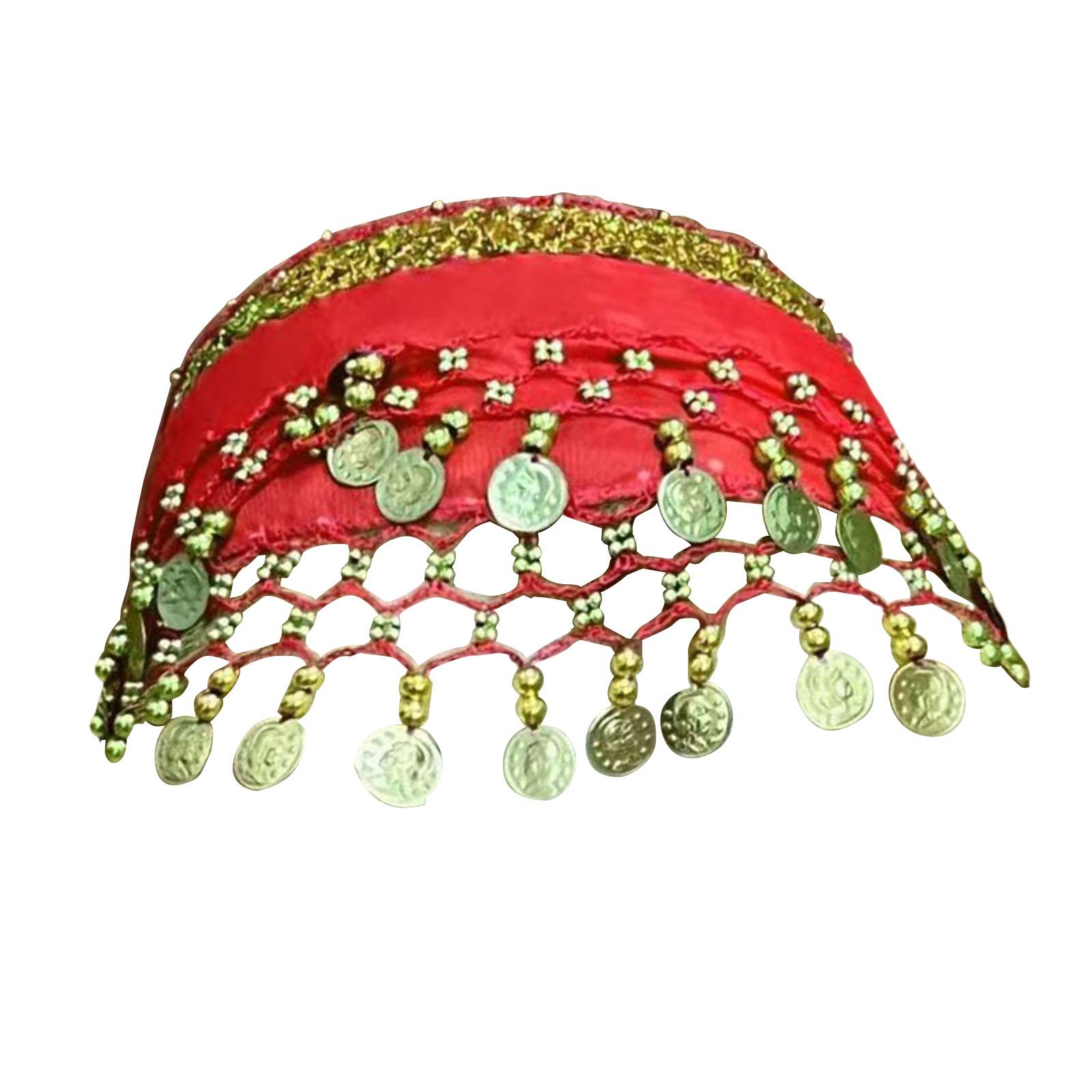 

Dog Belly Dancer Skirt Pet Costumes with Sequins & Coins Adjustable Puppy Dancing Dress Multi-Purpose Decorative Dance Hip Towel червоний