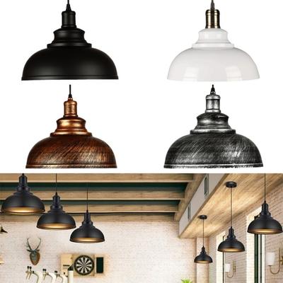 Adjustable Height Farmhouse Lamp Industrial Hanging Light Metal Pendant Light