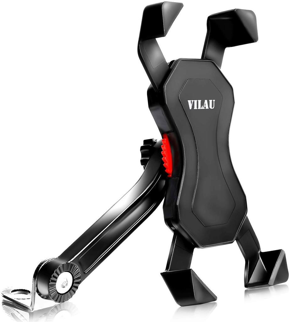 VILAU Motorcycle Smartphone Holder for Mirror Strong Aluminum Includes Three Washer Diameters Mounting, Waterproof, Mounting, Arm,