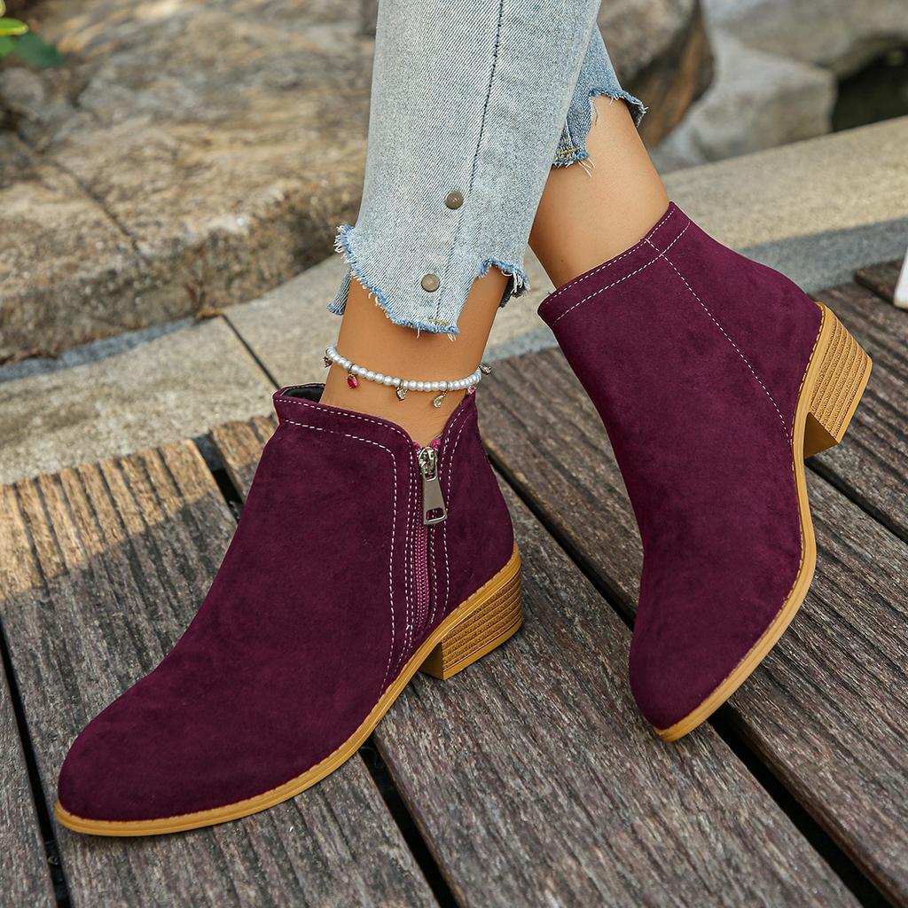 Schuhe für Damen Herbst Frühling Damen Spitz zulaufend Übergröße 36-43 Bequem Rutschfest Stiefeletten Lässige Damenschuhe