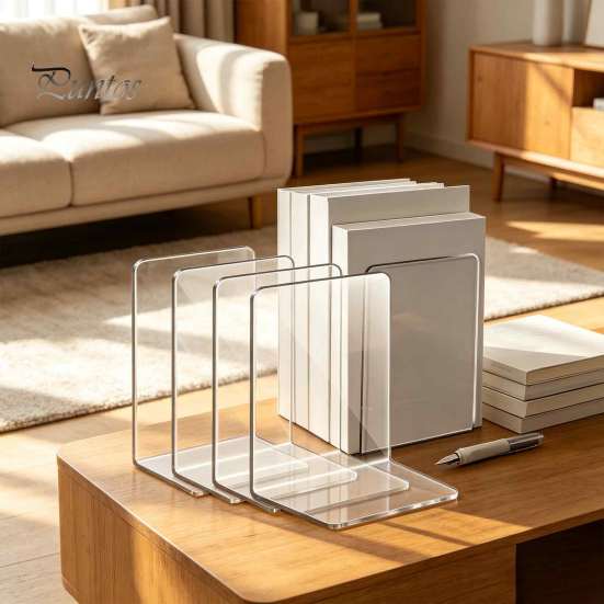 Acrylic Book Stand for Recipe 1 Pc Clear Bookend Heavy Book, Shelf Organizer, Holder Home Study L Shaped Stopper Bedroom Library Office School
