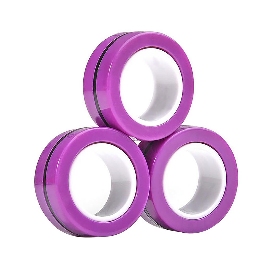 Magnetischer Fingerringe Set für Kinder und Erwachsene Stressabbau und Fokus Spielzeug Drehende Fidget Ringe für Angst und Konzentrationsverbesserung