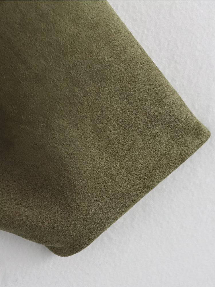 Chaqueta Bomber de Ante para Mujer Primavera Nueva Moda Manga Larga Cremallera Oversize Sólida Abrigo Bomber Chic Lady 2026 Streetwear B88824