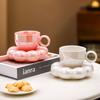 200ml Ceramic Coffee Cup Set with Creative Cloud-Shaped Saucer, Cute Decorative Mug for Home & Office