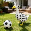 1 Set Fußball-Porzellan-Gans Kostüme Fußball-Gans Outfit Und Schleife Partykostüm für 23-Zoll-Gans-Statue Outdoor Gartenhof Dekoration