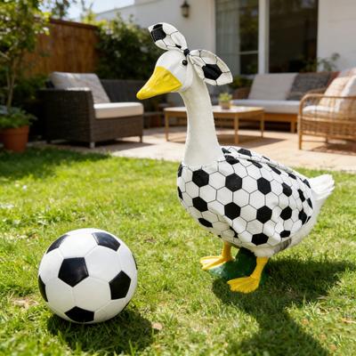 1 Set Football Porch Goose Costumes Football Goose Outfit And Bow Party Costume for 23-Inch Goose Statue Outdoor Garden Yard Decoration