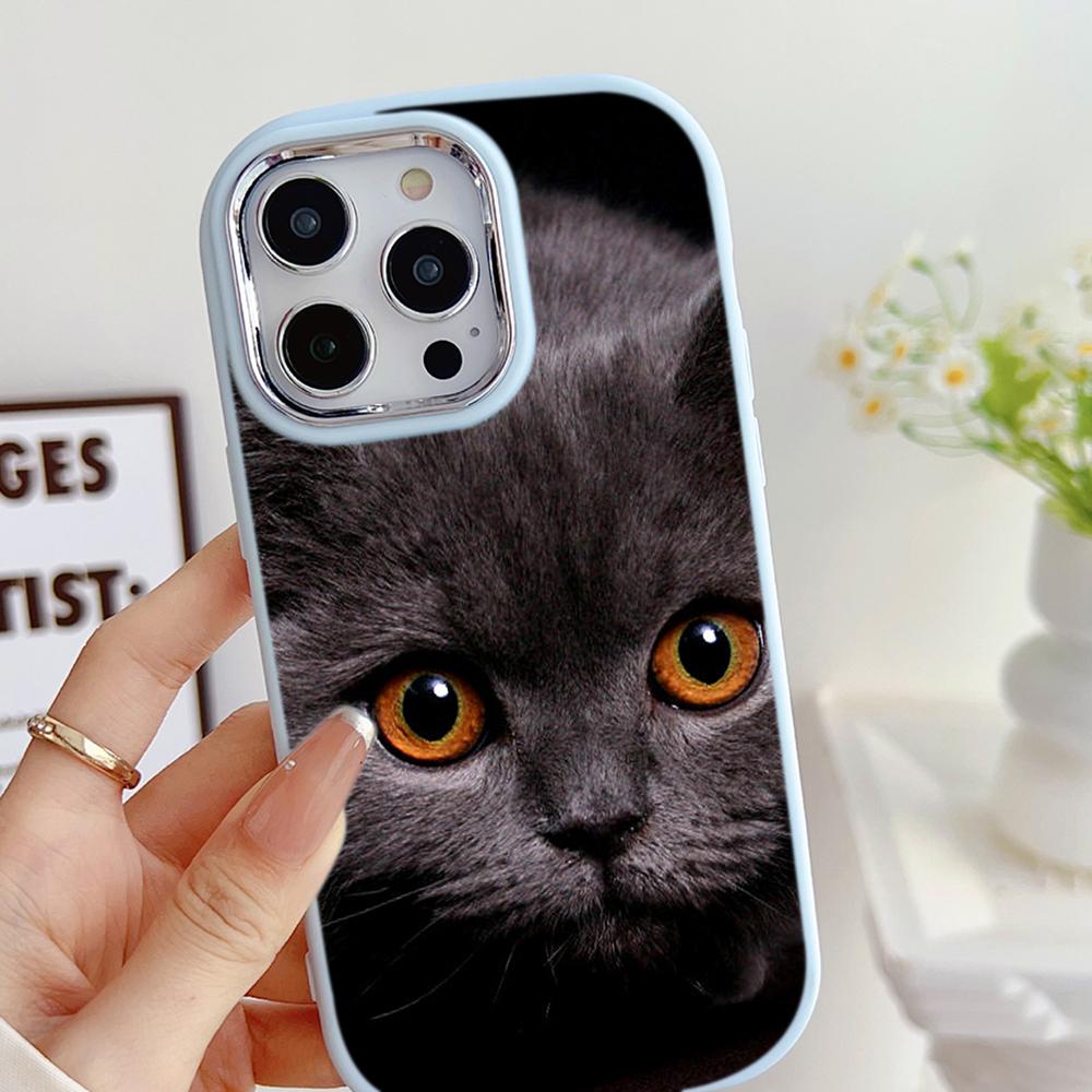 LZ3 Black Cat Green Eyes Soft Phone Case for Samsung S24 Ultra S23 Plus S21 FE A16 A54 A52 A06 Infinix Hot 40 30i Lens Protection Shockproof Cover