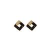 Geometric Dark Cold Wind Creative Design Stud Earrings Slightly Inlaid Zircon Luxury Temperament Dignified Earrings Earrings