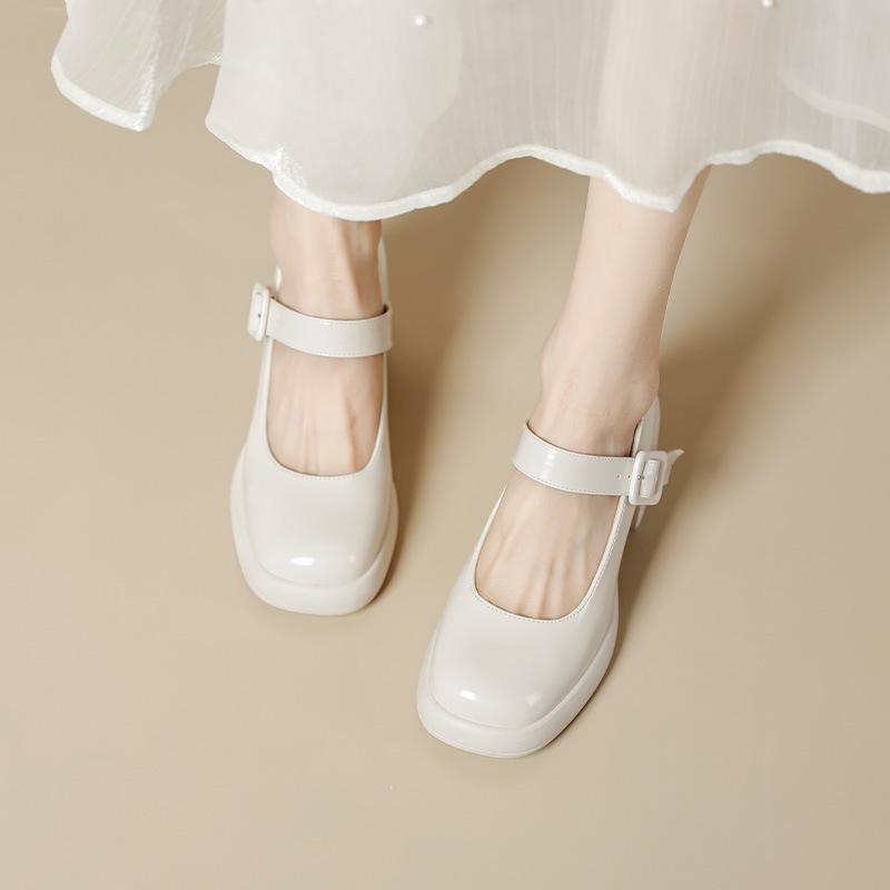 Fashion French Lorita Mary Jane Single Shoe Women's Niche High Heel Loafers Chunky Casual Preppy Princess Shoes