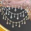 Waterdrop-shaped Bead Chain 1 Meter Length Crystal Glass Chain  For Clothing Accessories