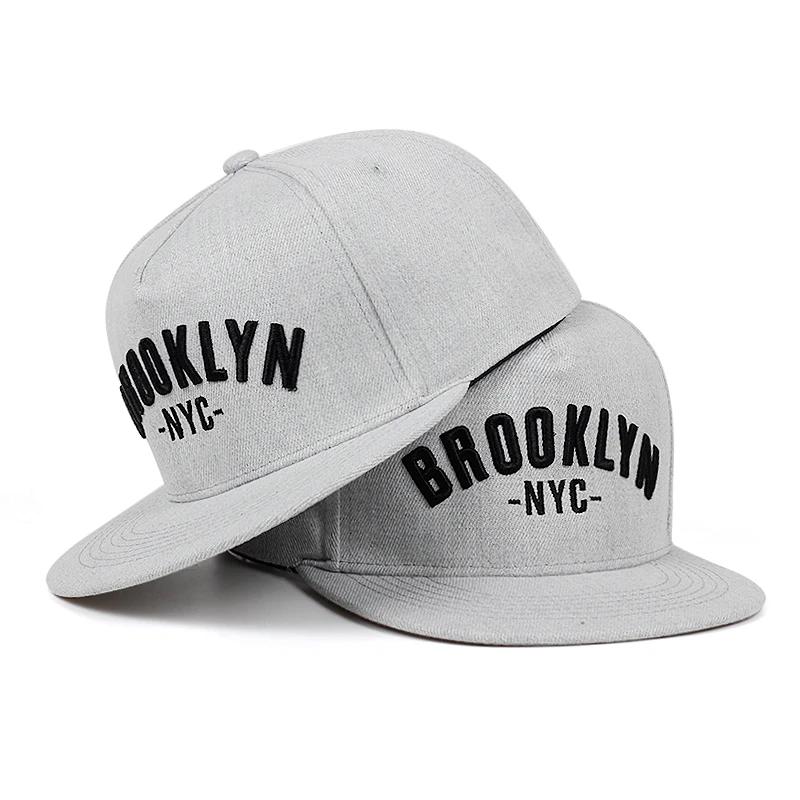 

BROOKLYN letter embroidered snapback cap men fashion cotton% hat adjusted outdoor sport leisure hats hip hop baseball caps Adjustable сірий